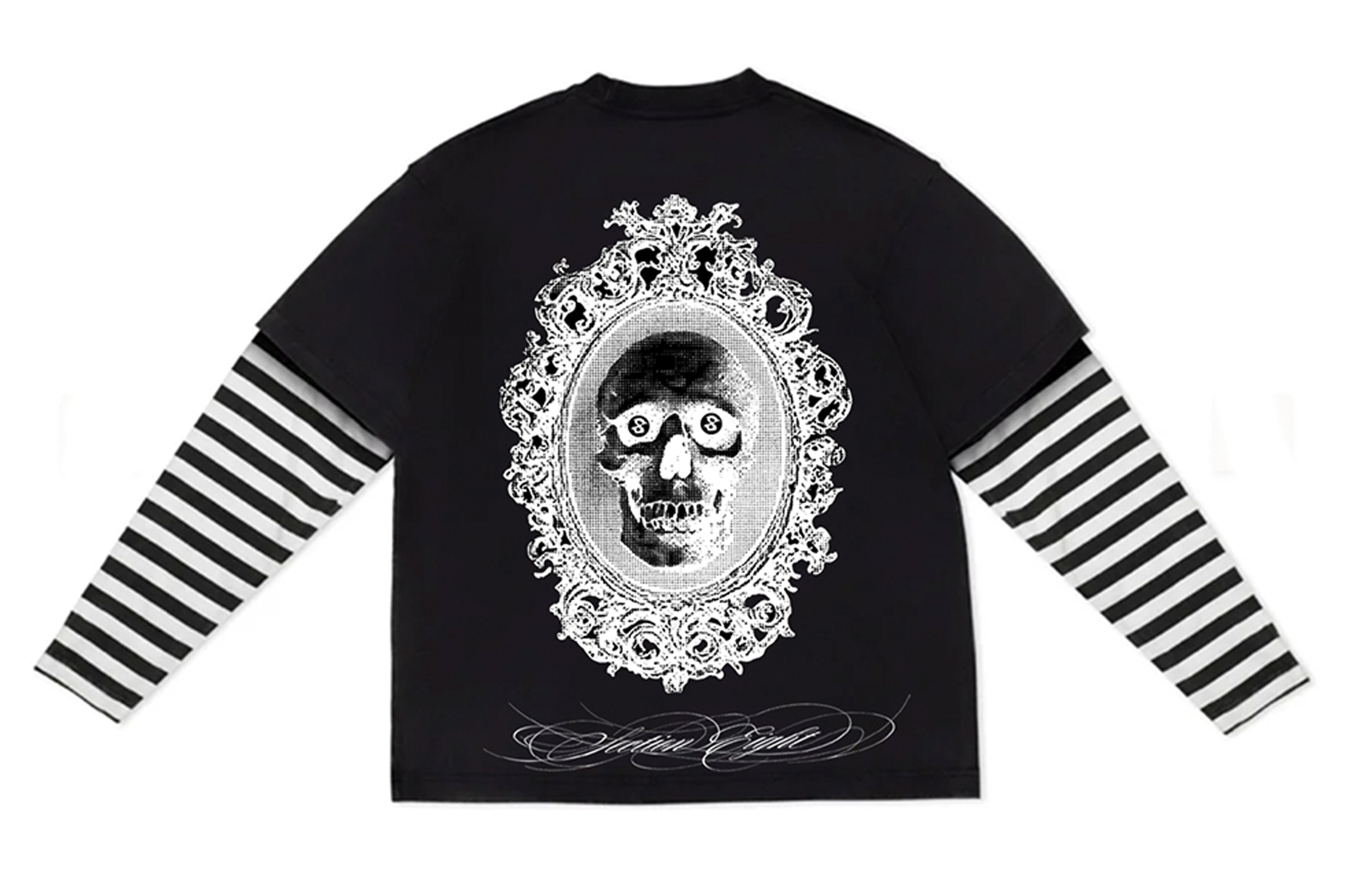 FACE DEATH IN THE MIRROR (2-tone BLACK/STRIPE)