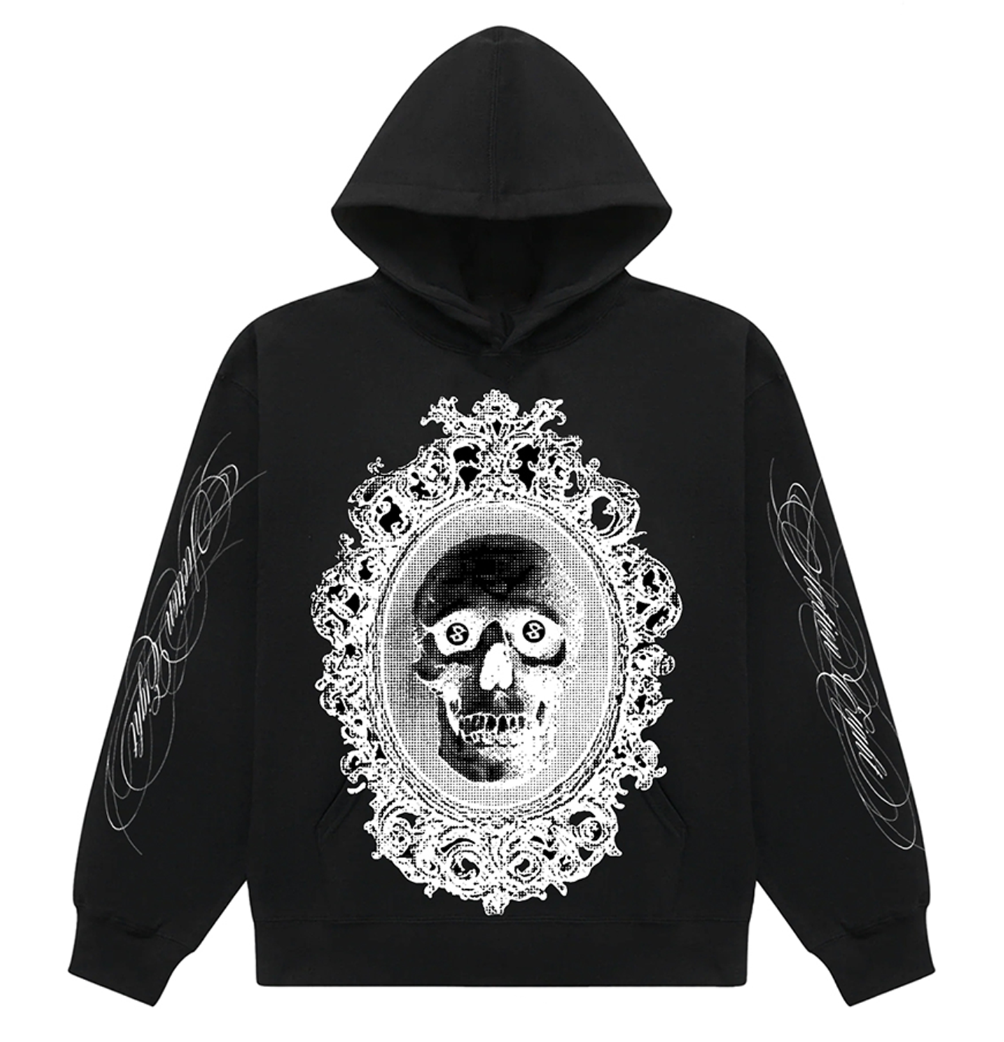 FACE DEATH IN THE MIRROR (black hoodie)