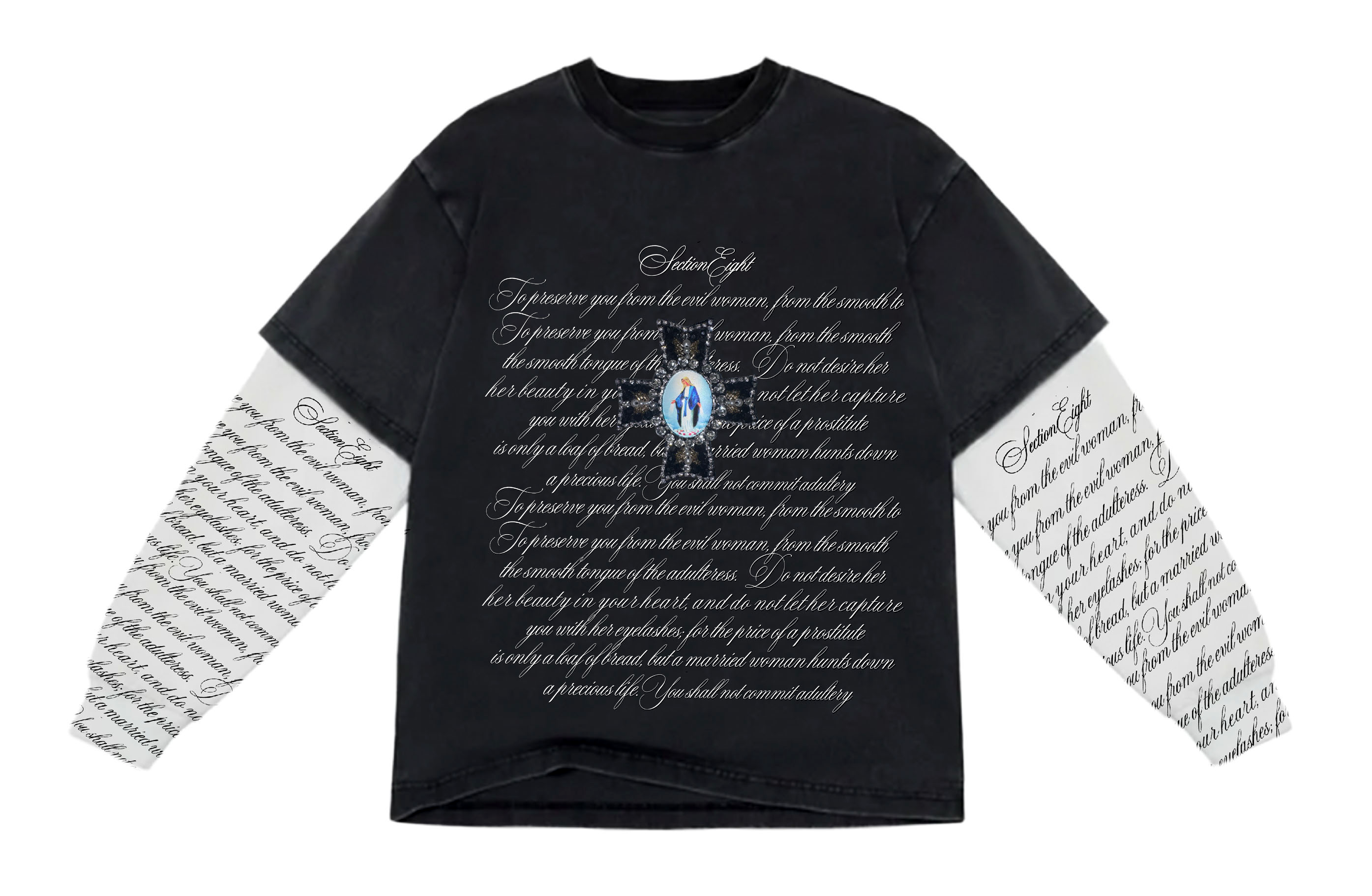 MAIN SCRIPT LONG SLEEVE (2-tone Black/White)