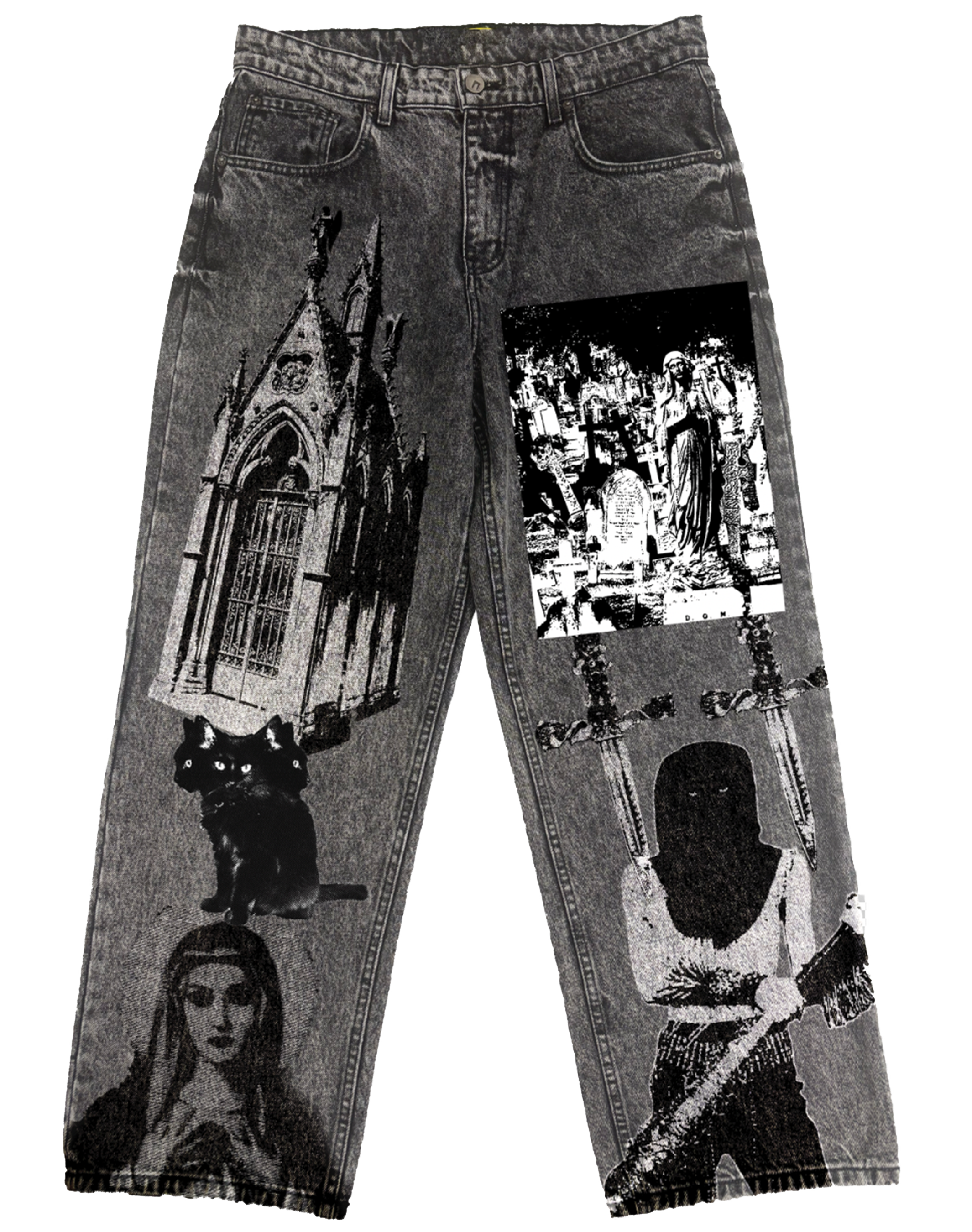 ACID WASH DENIM PANTS