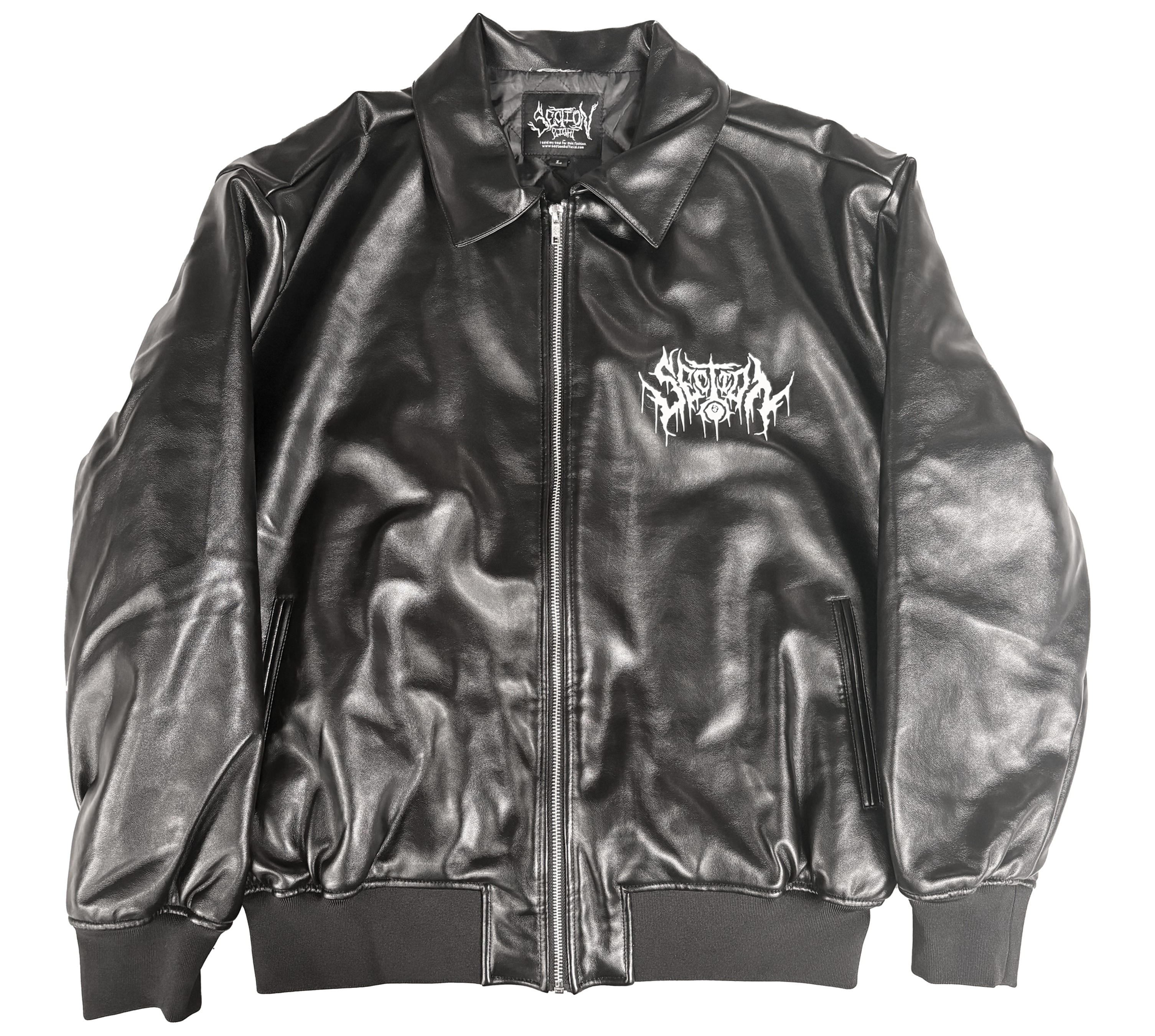 DRIP LOGO PU LEATHER JACKET
