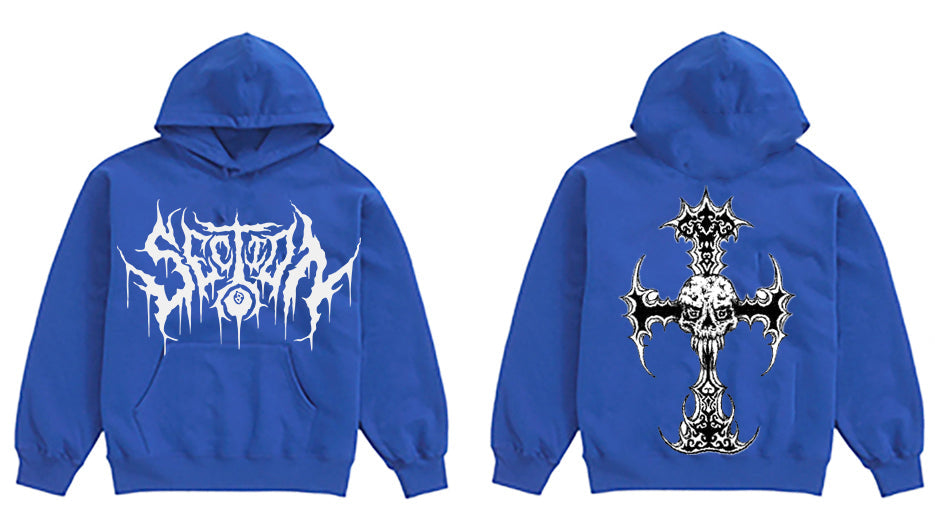 DEATH CROSS (blue hoodie)