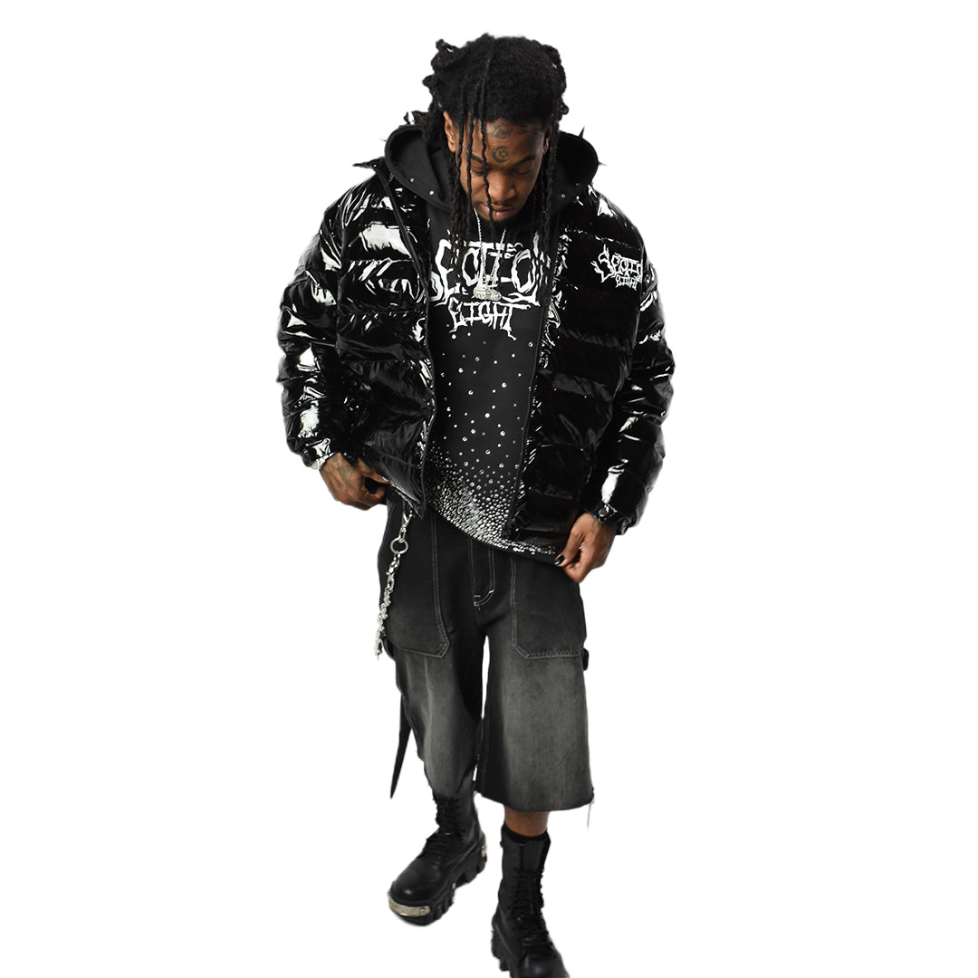 SECTION EIGHT (black spike puffer jacket)