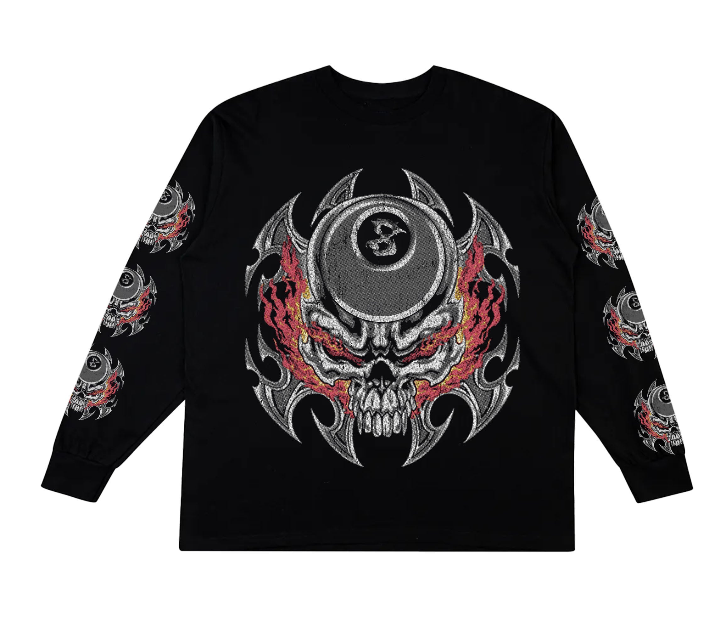 Y2K FLAM SKULL (black long sleeve)
