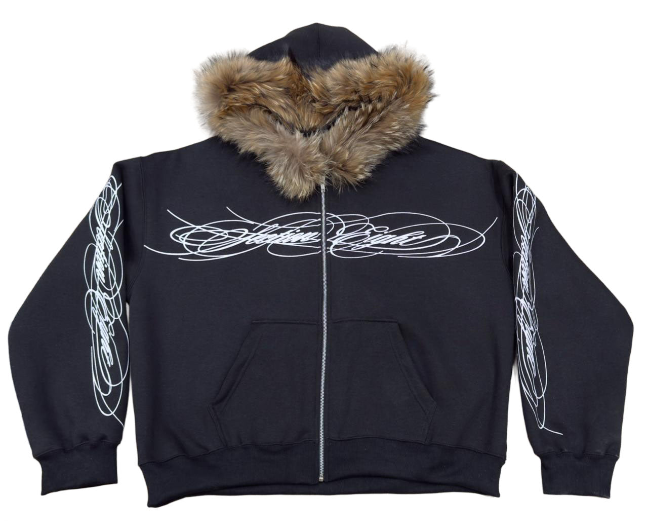 Cursive Script (FUR ZIP-UP HOODIE)