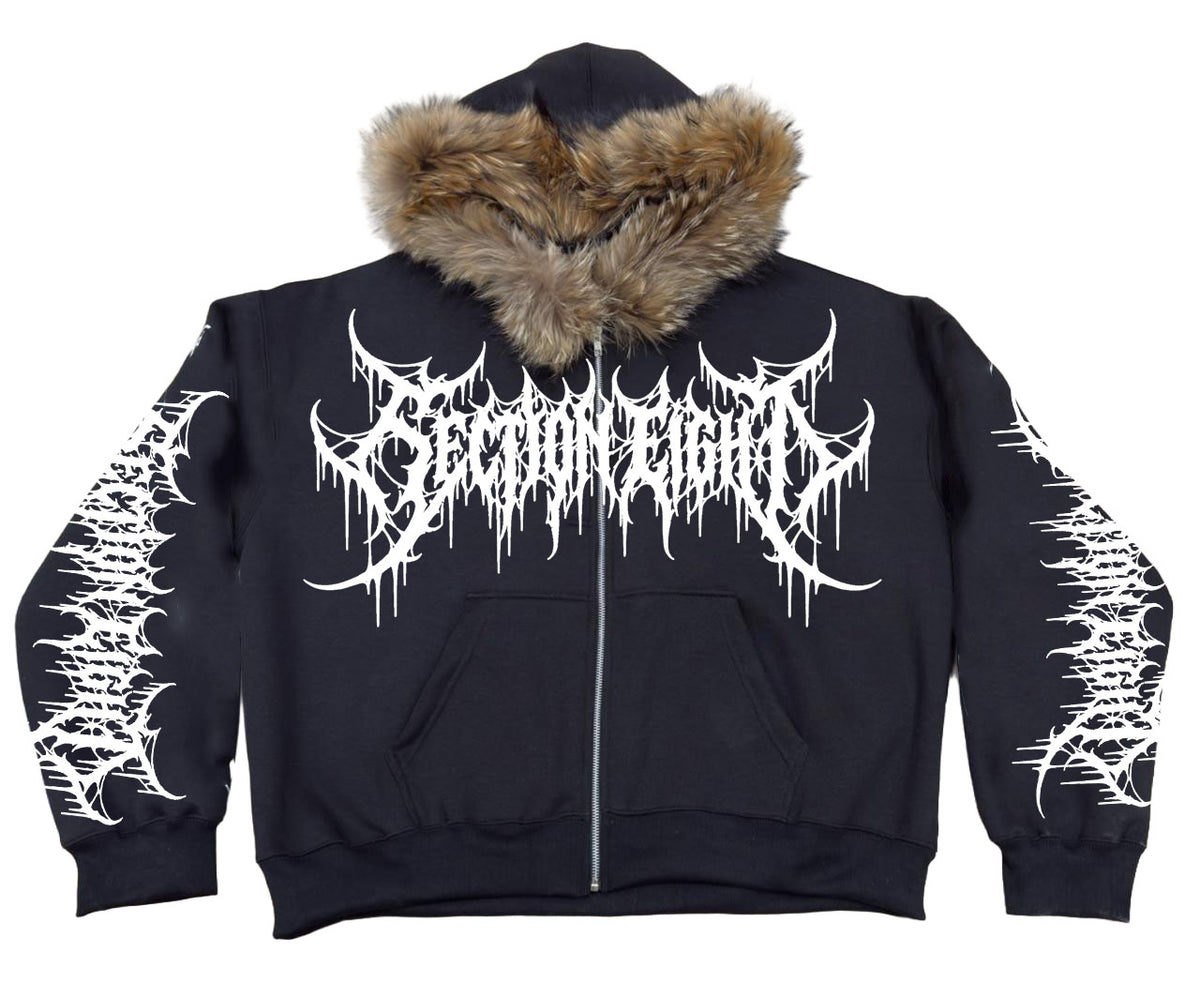 Section Eight New Generation Logo black zip-up hoodie
