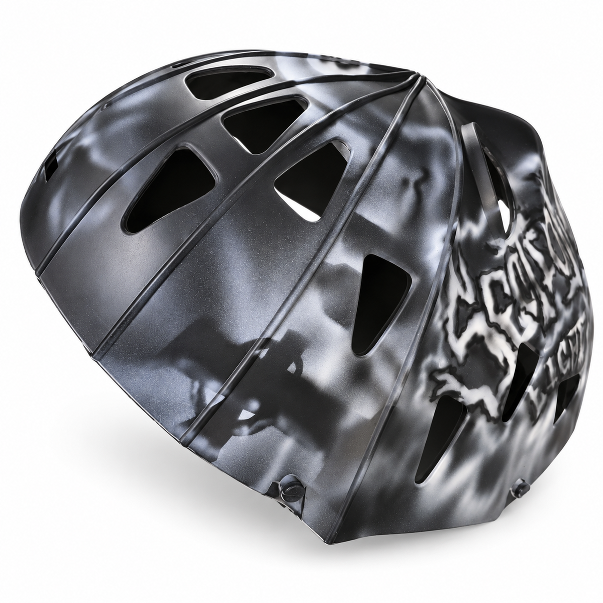 Section8 black and silver airbrush hockey mask detail 4