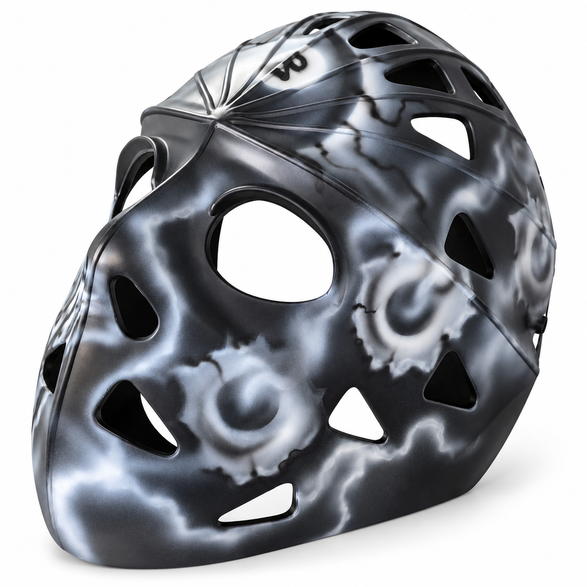 Section8 black and silver airbrush hockey mask detail 5
