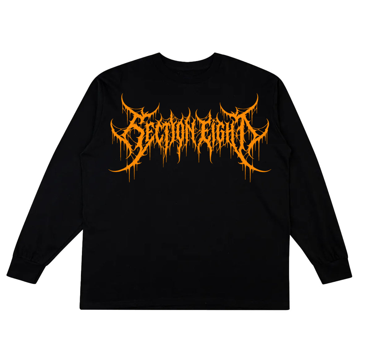 Section8 LOGO black long sleeve with orange graphic