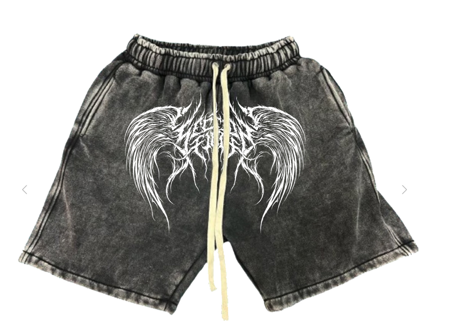 LIKE TO SIN (black acid wash shorts)