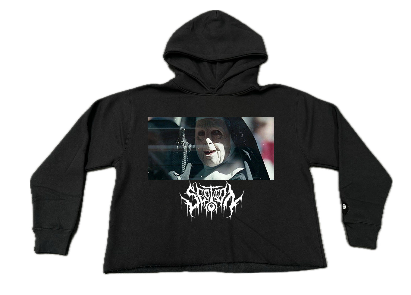 HEAT (black raw hem hoodie)