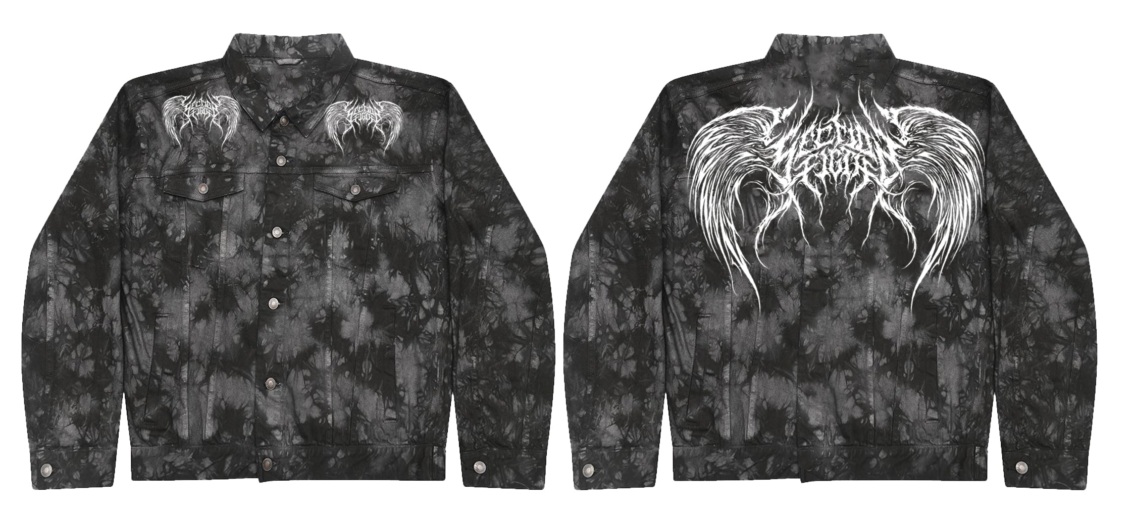 LIKE TO SIN (black acid wash denim jacket)