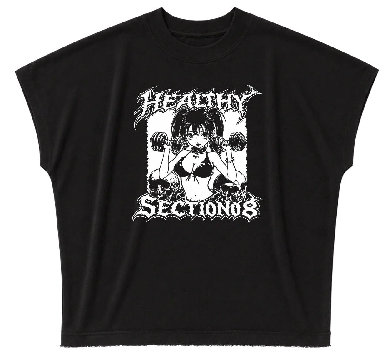Anime Gym Crush (black Cut Off Shirt)