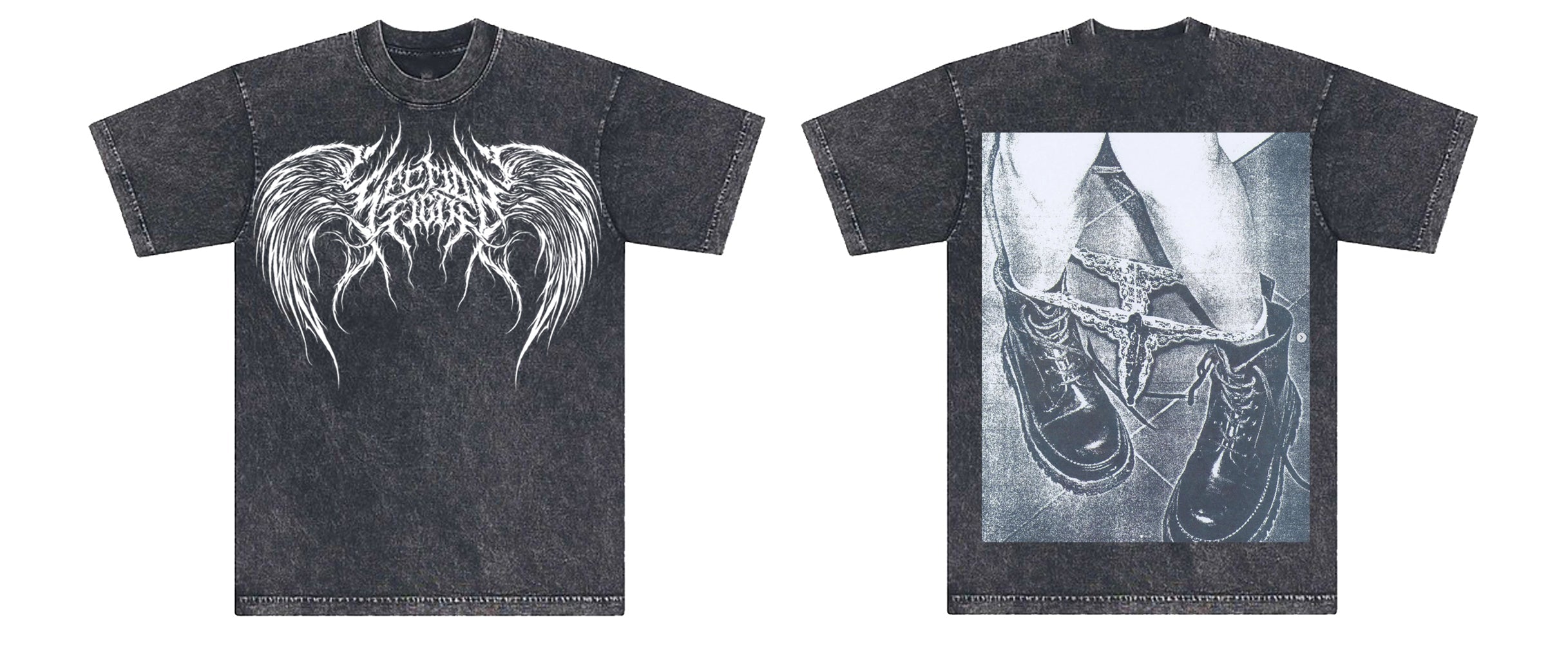 LIKE TO SIN (black acid wash shirt)