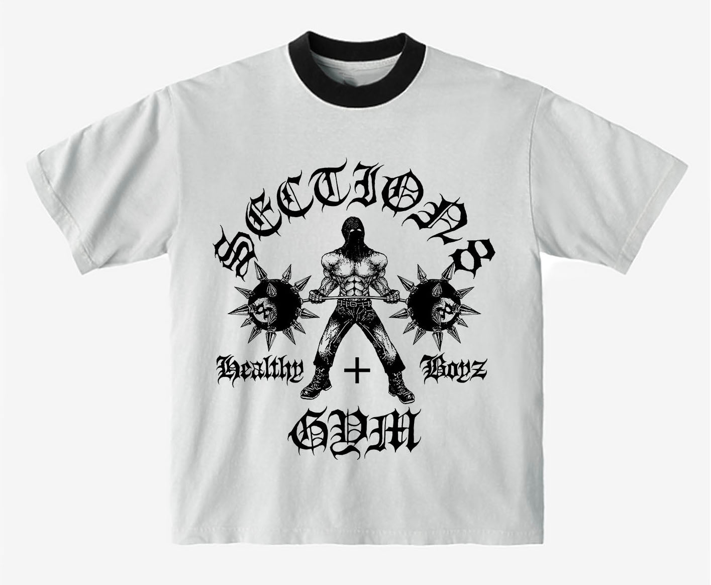Section8 x Heathy Boyz Gym (ringer white shirt)