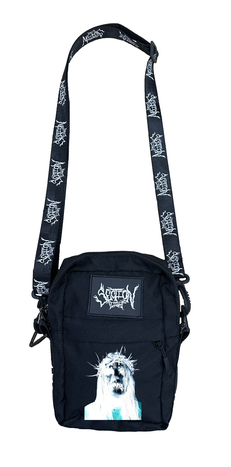 SINNER WELCOME (black crossbody shoulder bag)