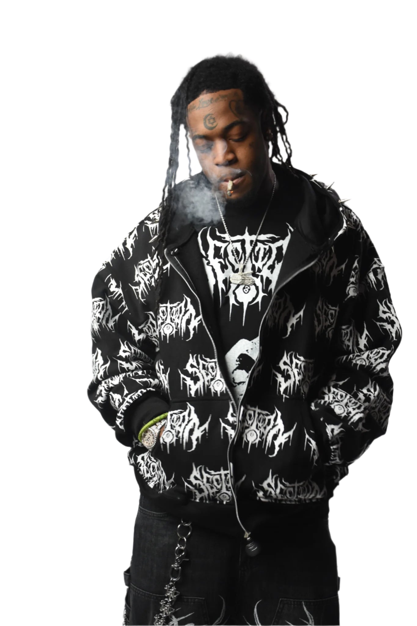 SECTION8 DRIP LOGO ALL OVER PRINT SPIKE ZIP-UP