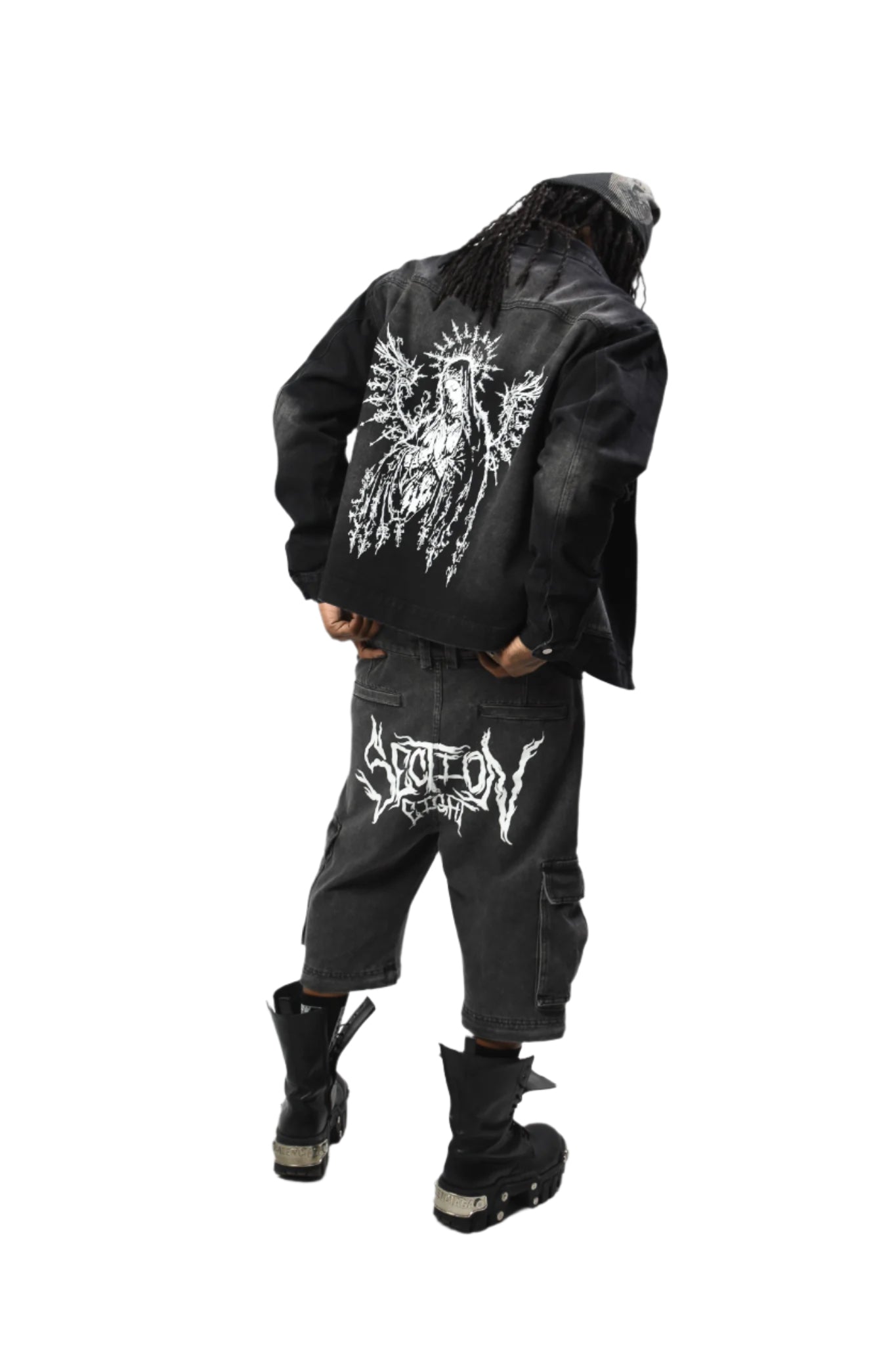 VIRGEN MARIA (black denim jacket)