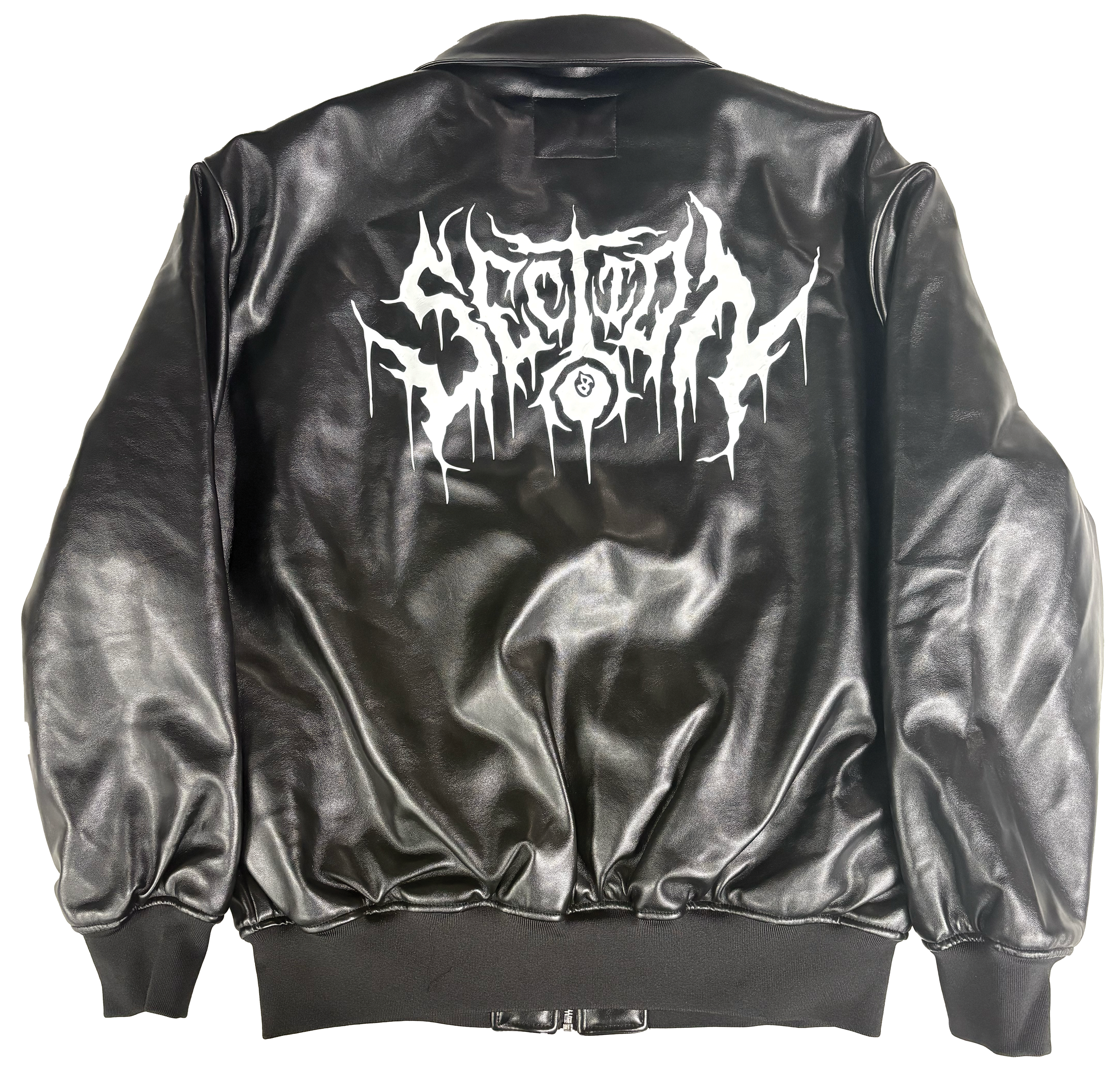 DRIP LOGO PU LEATHER JACKET