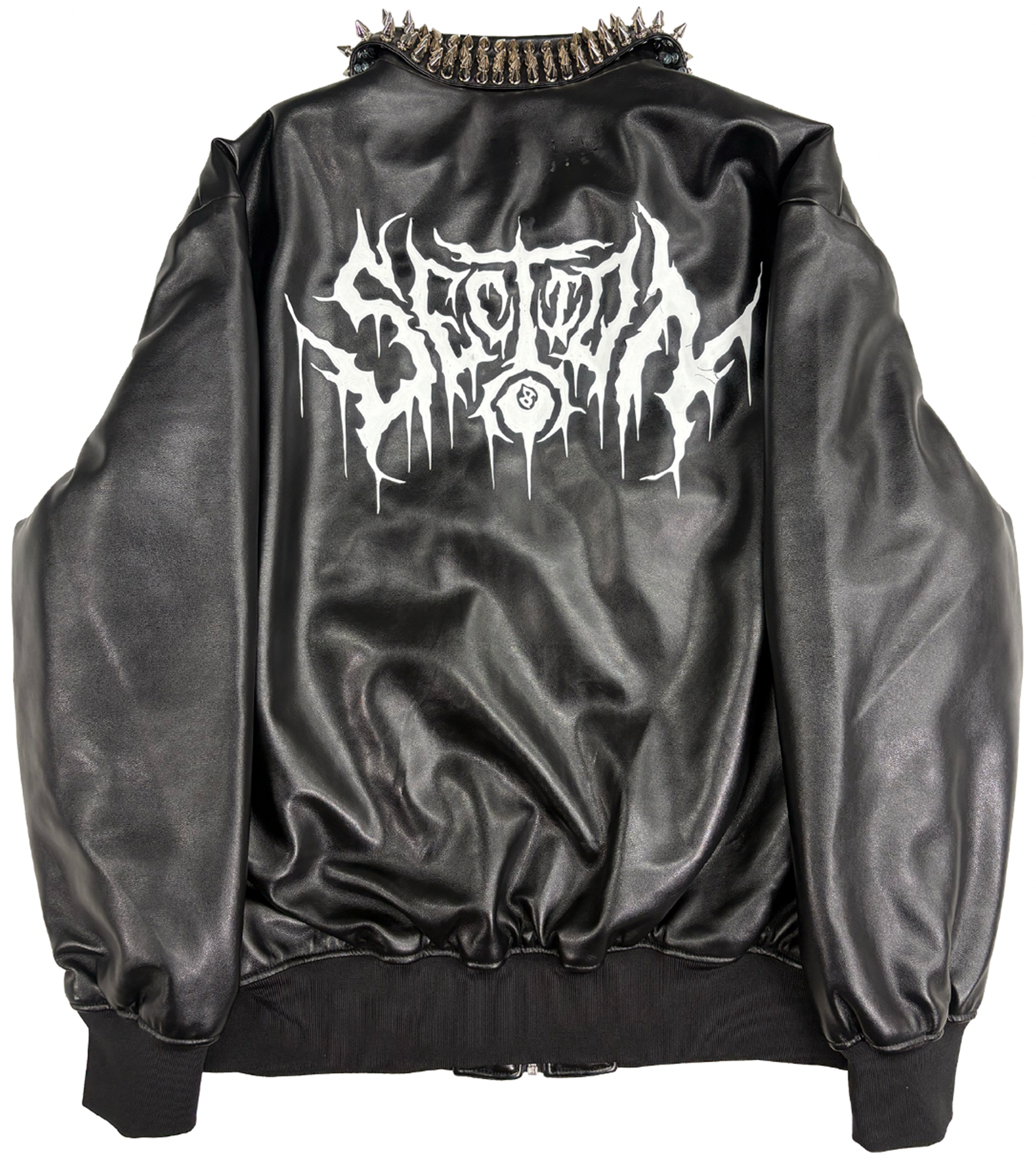 DRIP LOGO PU LEATHER JACKET (SPIKED)