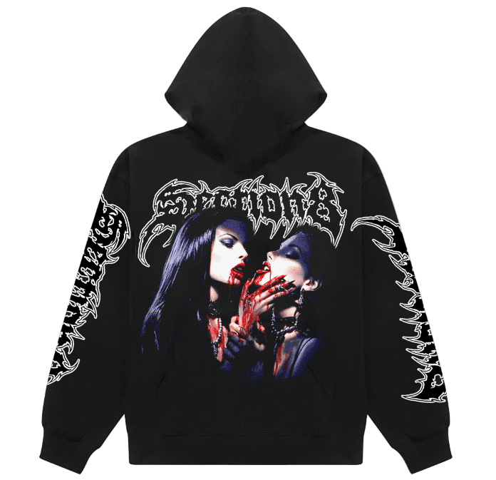 Sucking face (black hoodie)