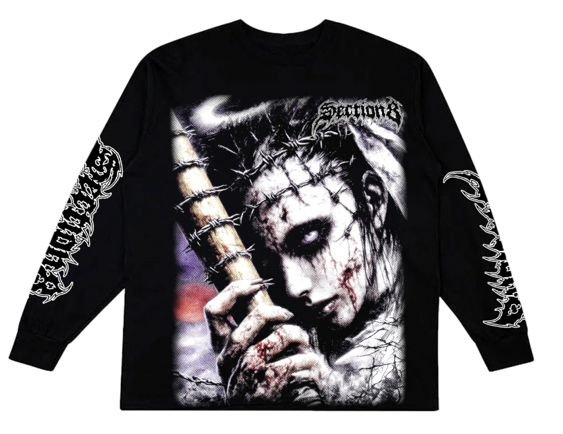 THE GIRL WITH THE BARBED WIRE HAIR (black long sleeve)