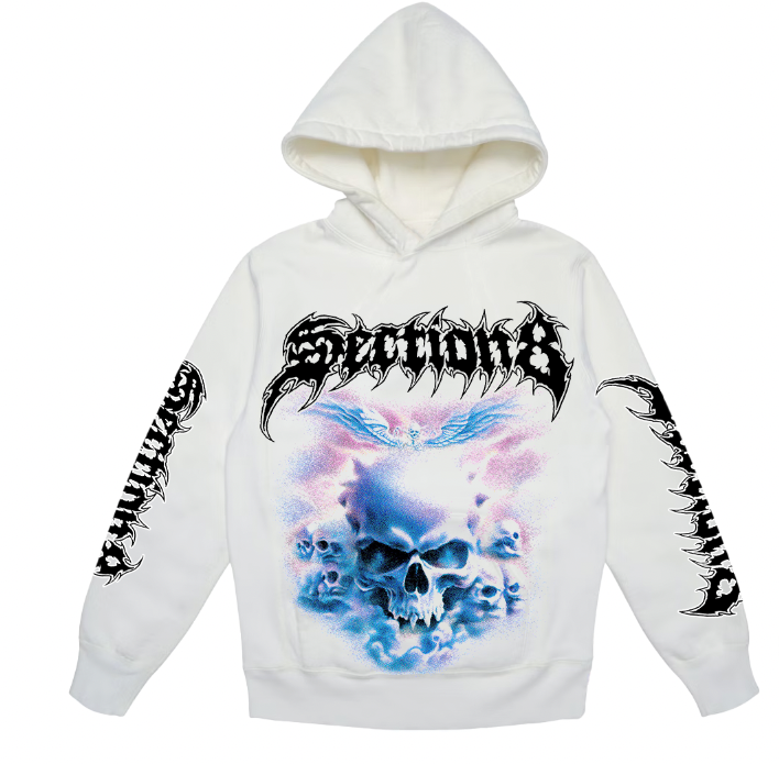 Skull Clouds  (White hoodie)