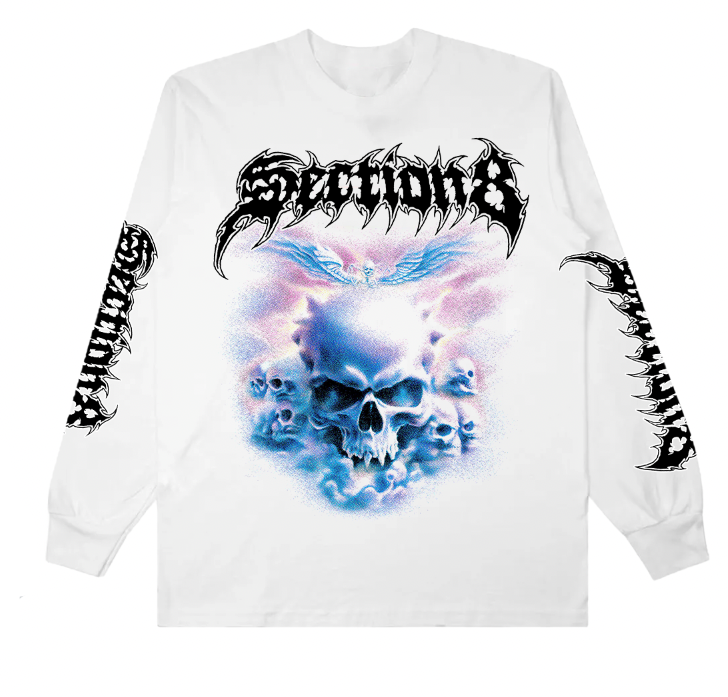 SKULL CLOUDS (white long sleeve)