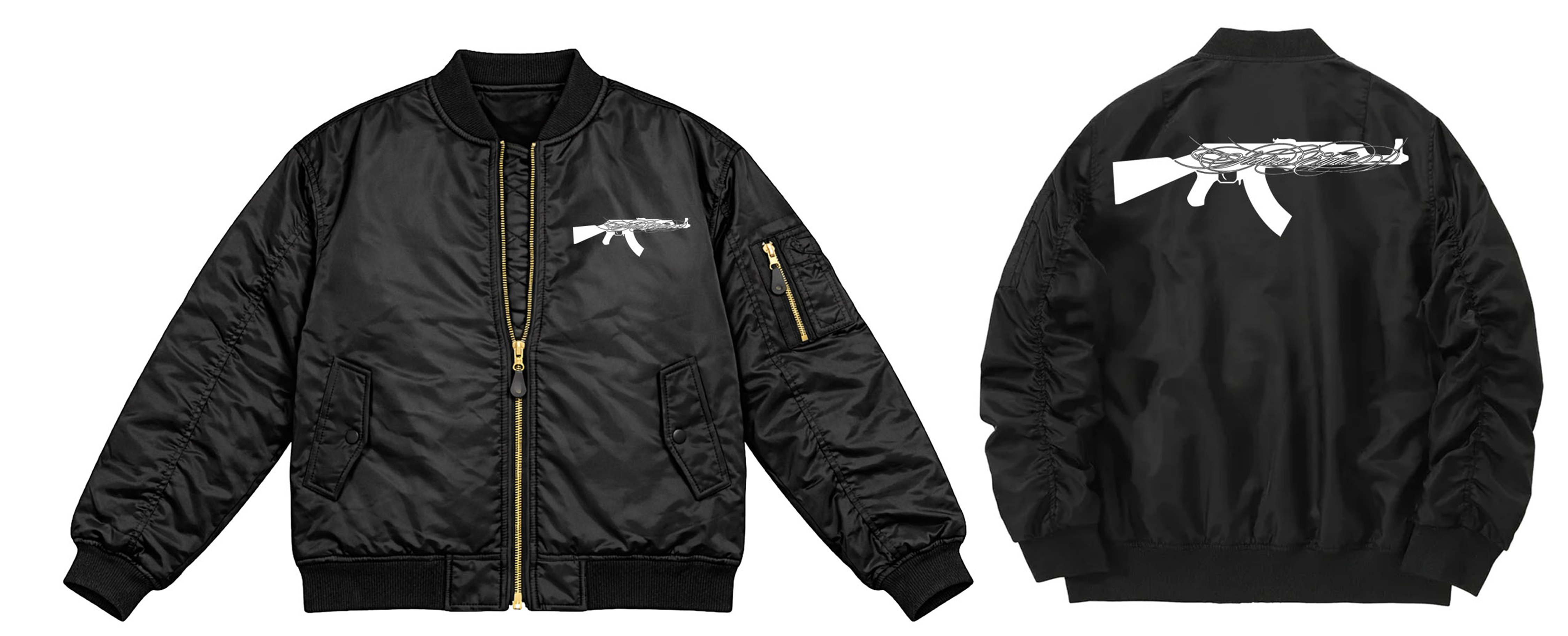 AK SOLID (black bomber jacket)