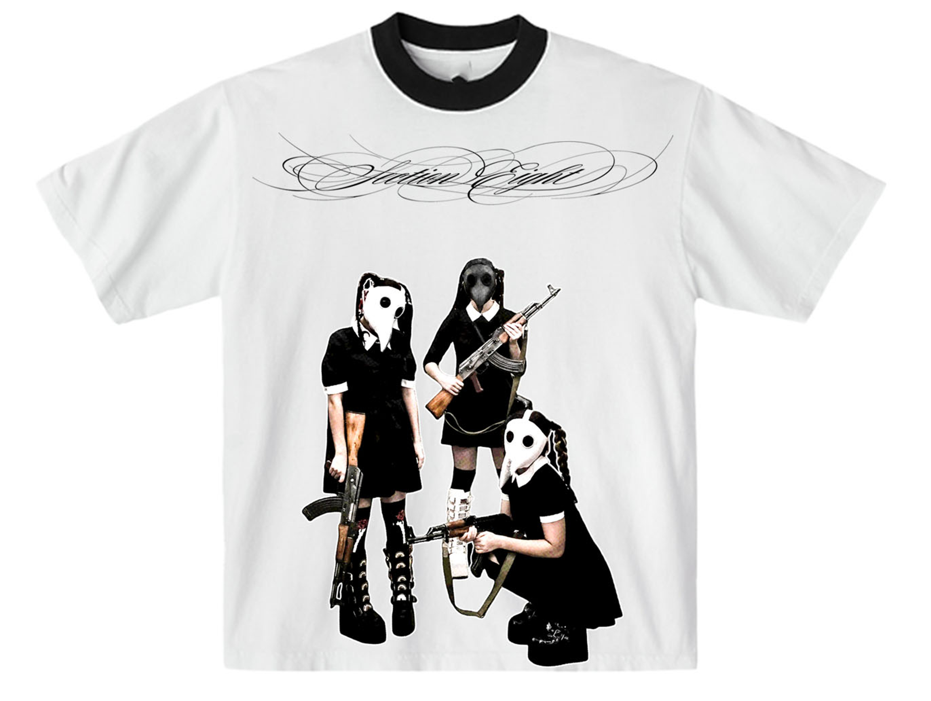 AK PLAGUE GIRLS (ringer white shirt)