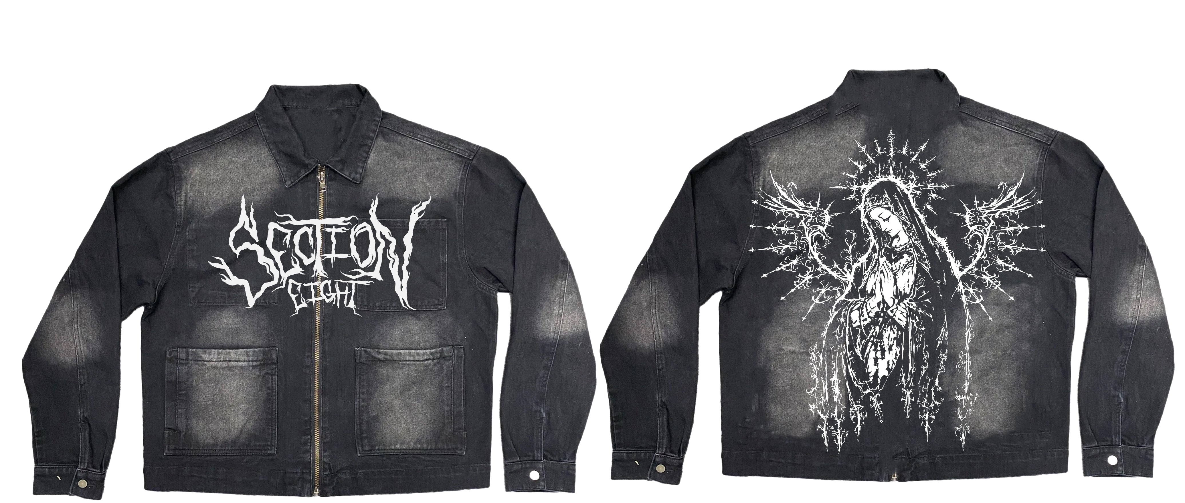 VIRGEN MARIA (black denim jacket)