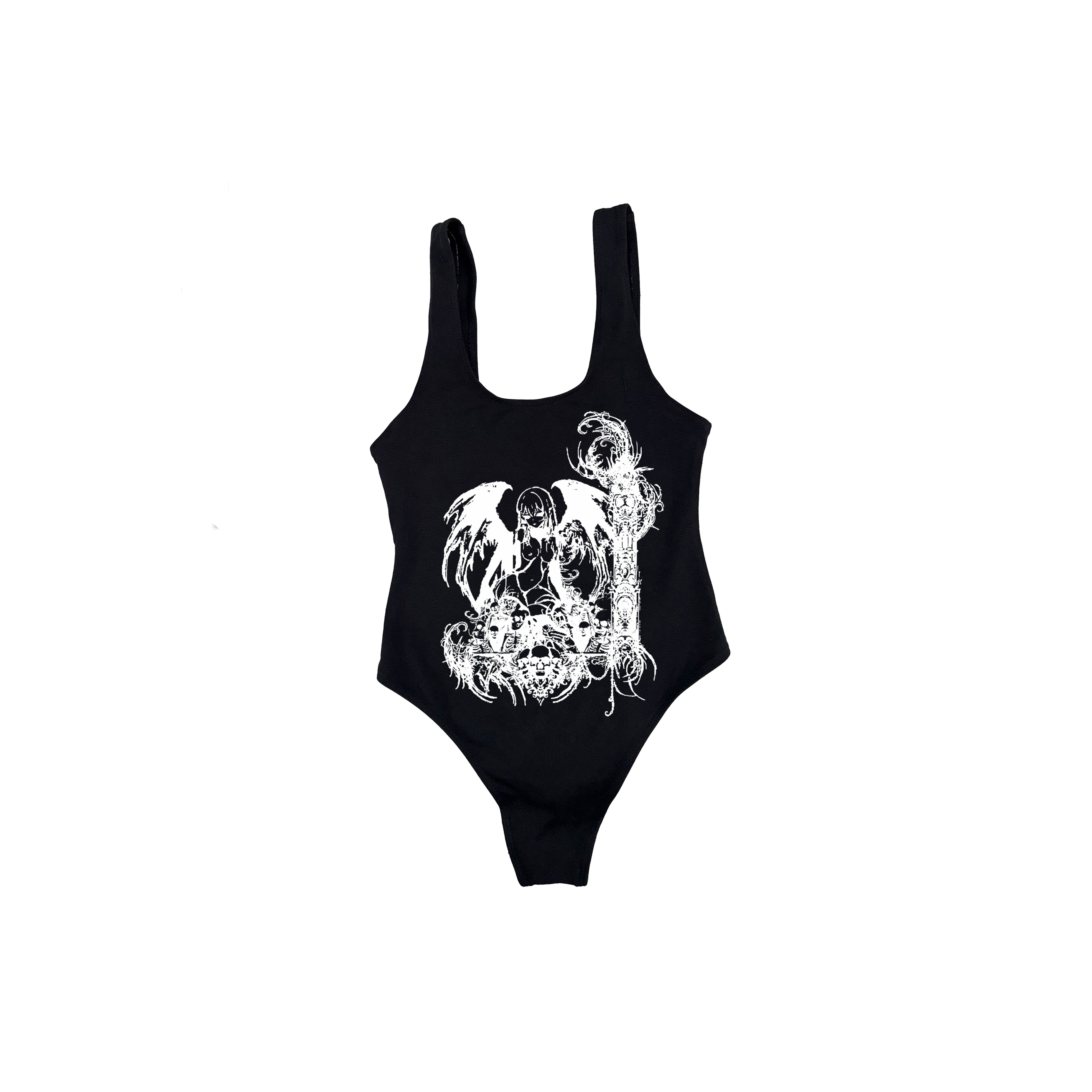 Abstract Anime (Black tank thong bodysuits)