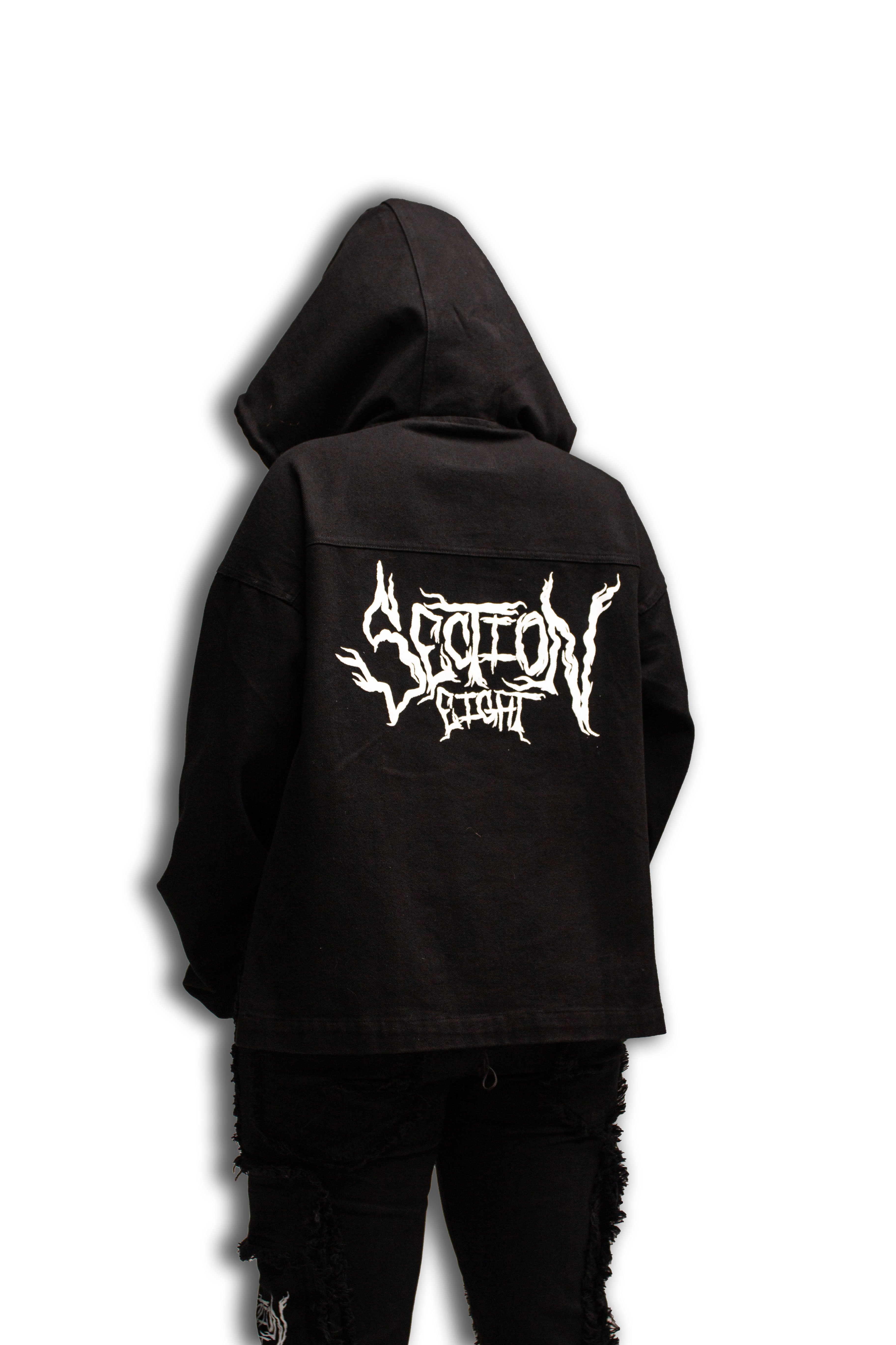 SECTION EIGHT (black chain half zip-up pullover)