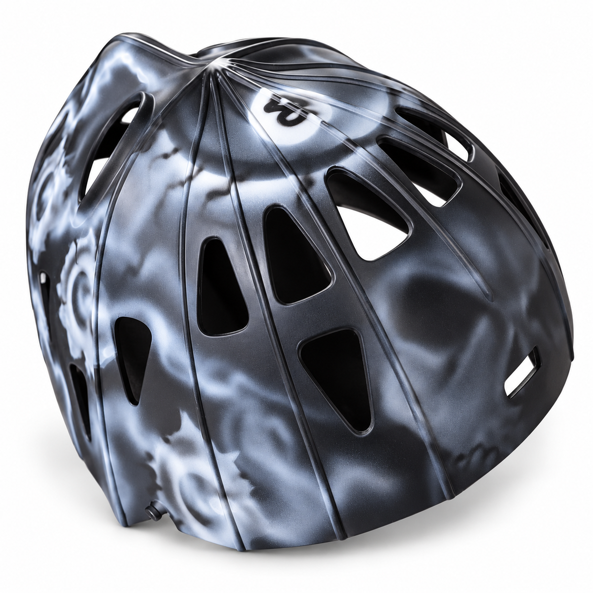 Section8 black and silver airbrush hockey mask detail 6