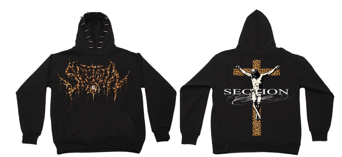 Section8 CHEETAH SPIKED HOODIE