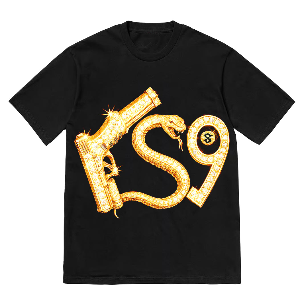 GOLD RSG LOGO (black shirt)