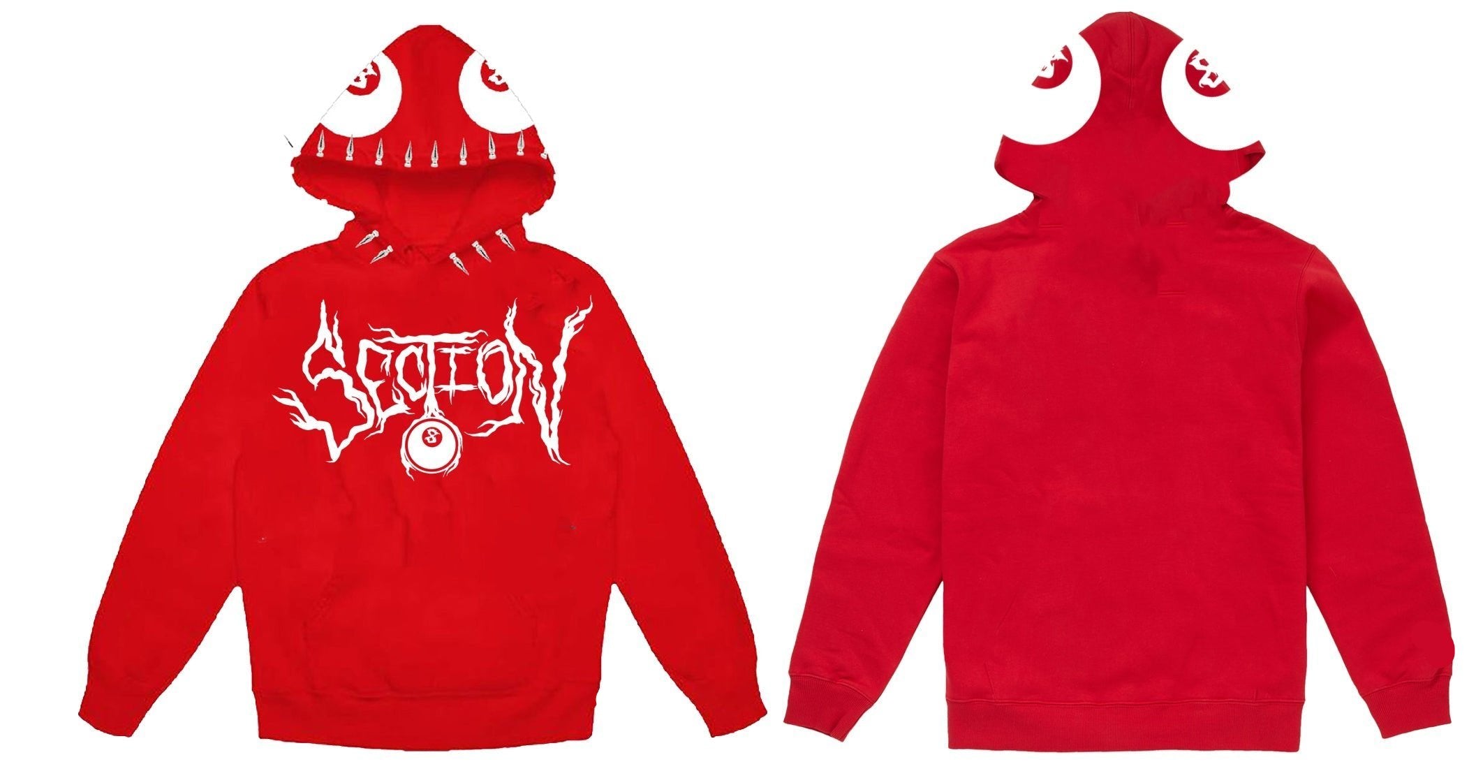 SECTION EIGHT (red spike hoodie)