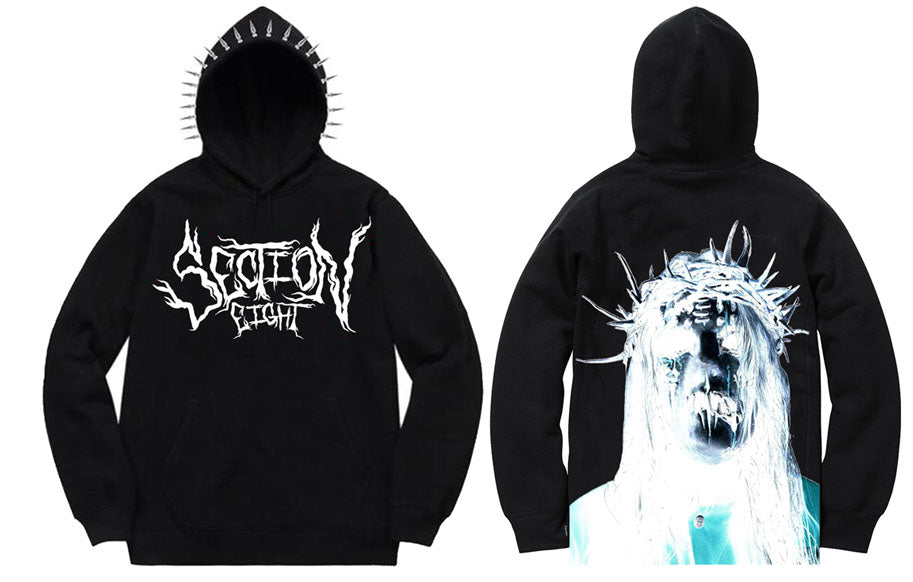 SINNERS WELCOME SPIKE HOODIE-BLACK